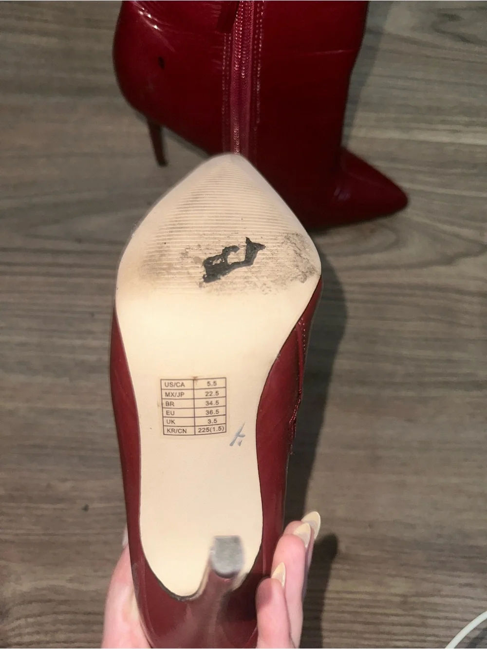 Women’s Red Pointed Toe High Heel Ankle Boots